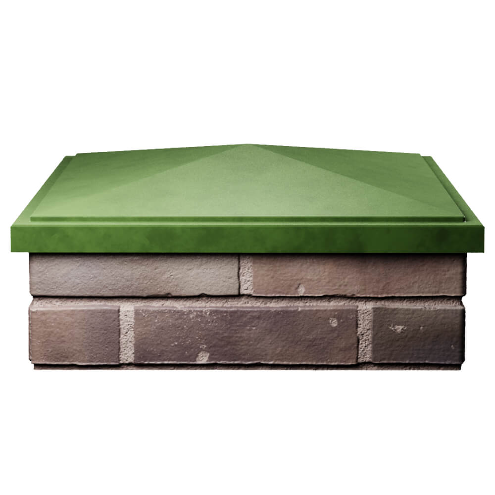 Колпак Zking БонаМоно Зеленый на столб 2х2 кирпича (515х515, 530х530мм) Кимры фото