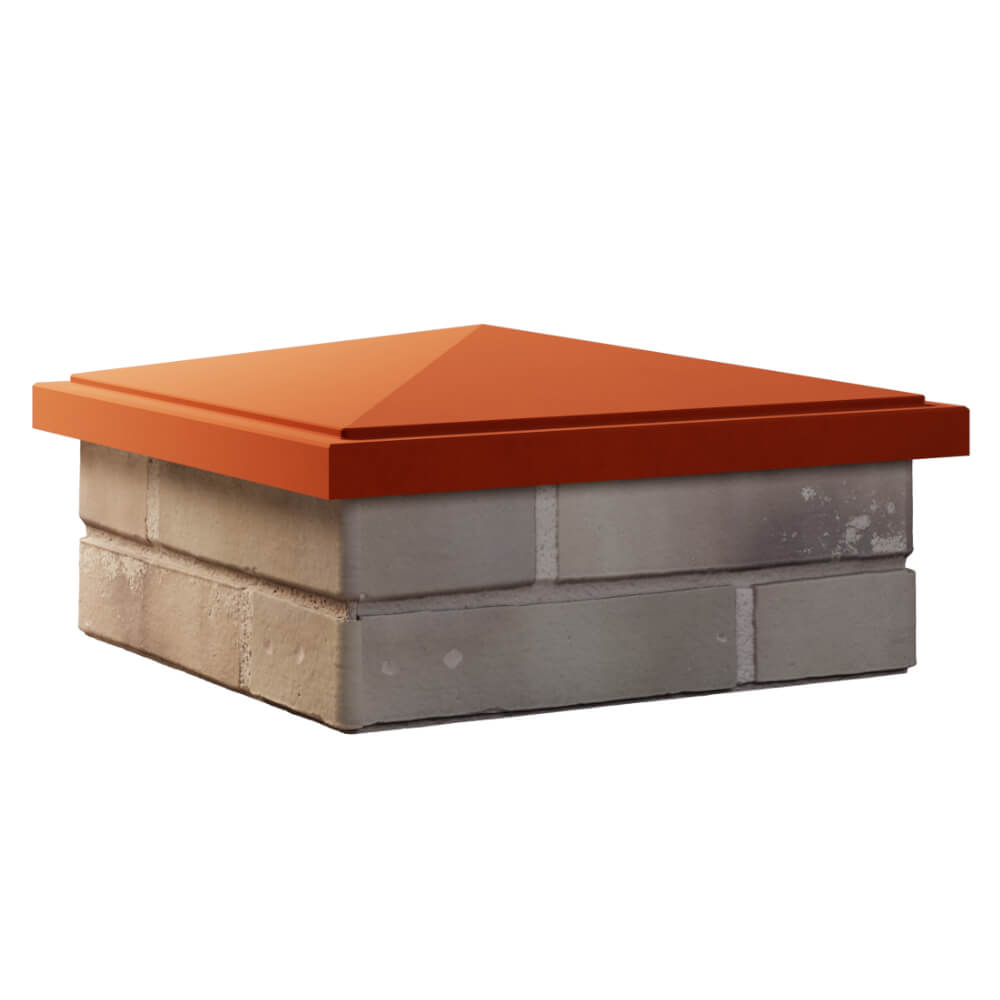 Колпак Zking БонаМоно Красный на столб 1.5х1.5 кирпича (385х385, 400х400мм) в Кимрах фото